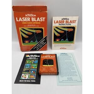 Laser Blast (Atari 2600, 1981) Complete With Manual & Box, Tested